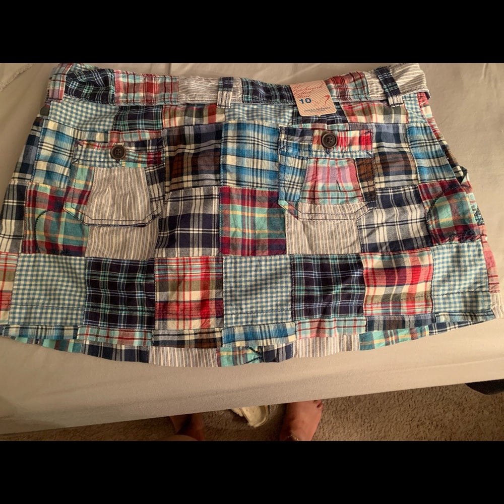 AE Madras patchwork mini skirt